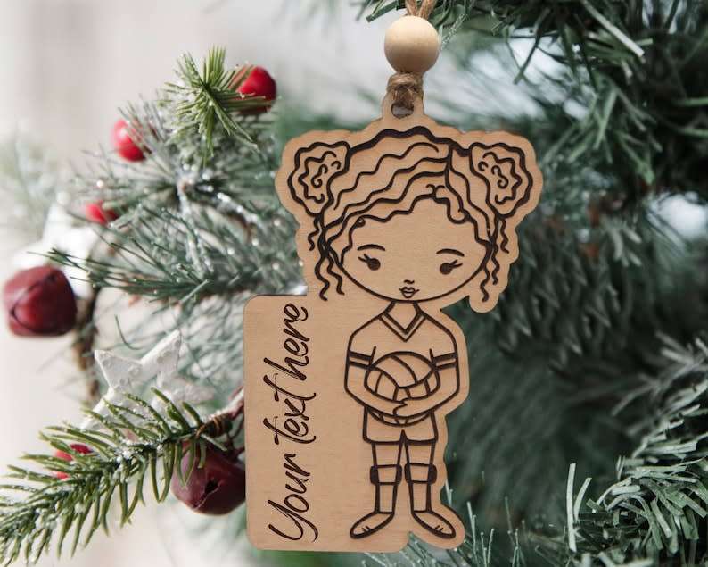 Digital download Volleyball girl svg ornament file for Glowforge and laser cutters SVG FILE ONLY